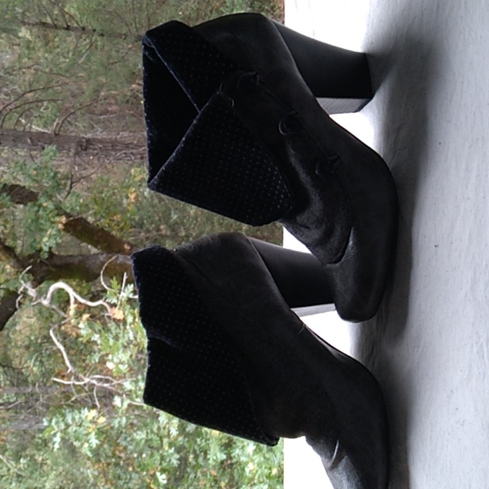 Not Rated Charcoal Fold-Over Heeled Boots